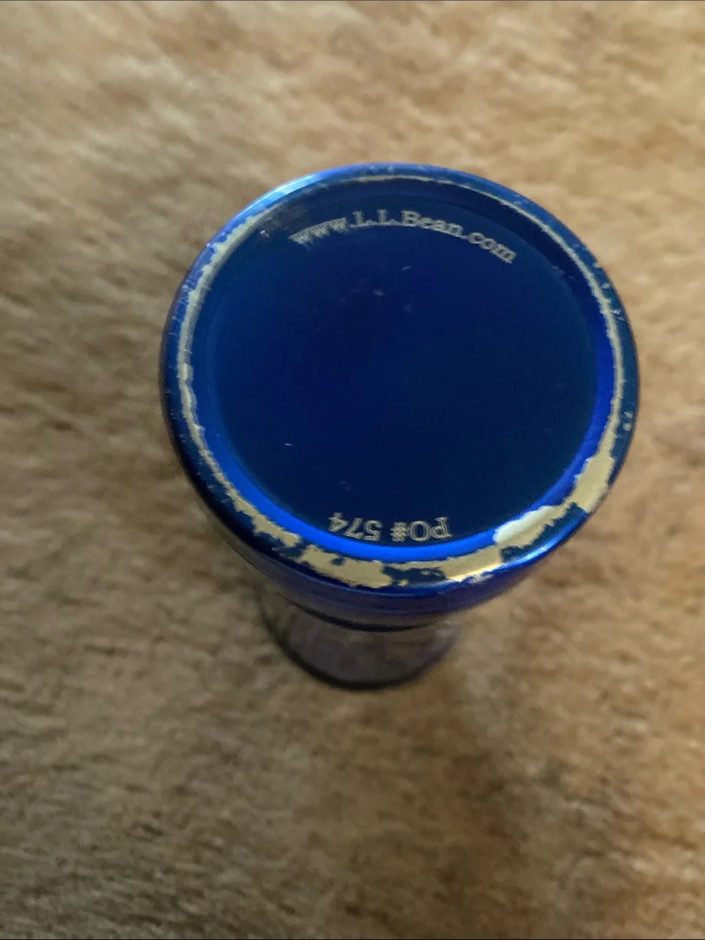 L.L.Bean insulated mug  blue  pop top